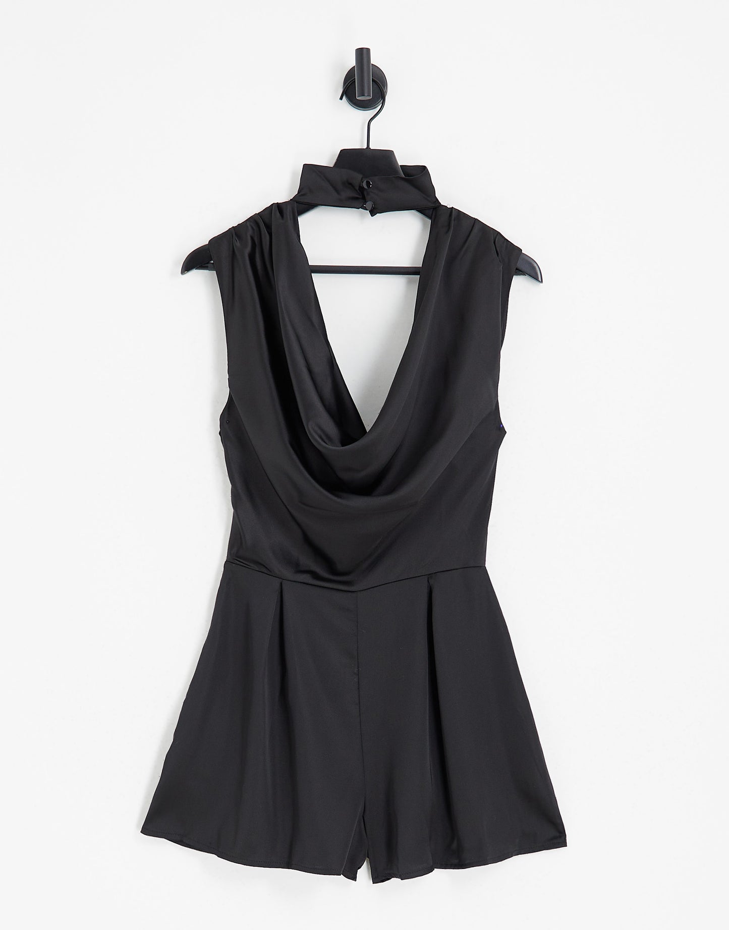 First Distraction the label cowl neck playsuit in black