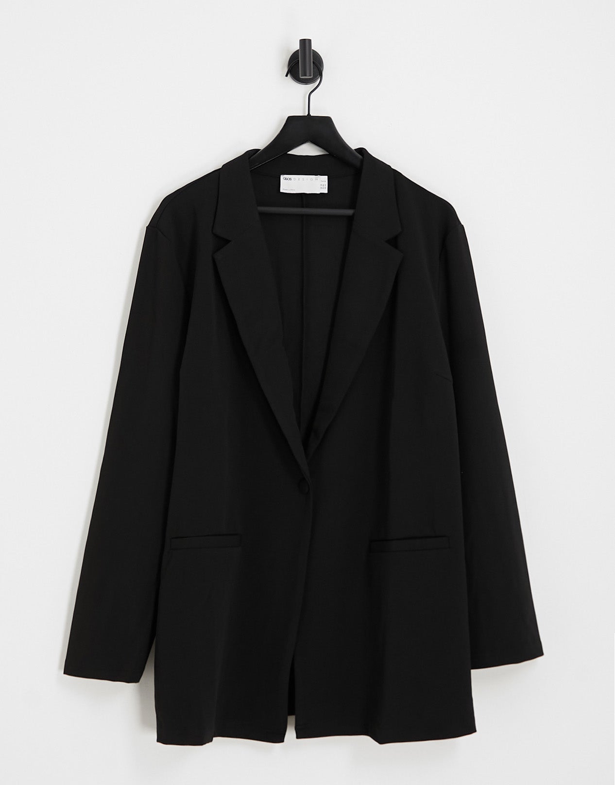 ASOS DESIGN Curve jersey slouchy suit blazer in black