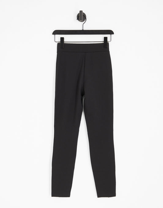 Miss Selfridge Petite ponte seam detail legging in black