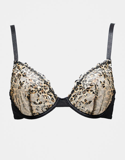 ASOS DESIGN Fuller Bust Roxy premium printed lace underwired bra in animal