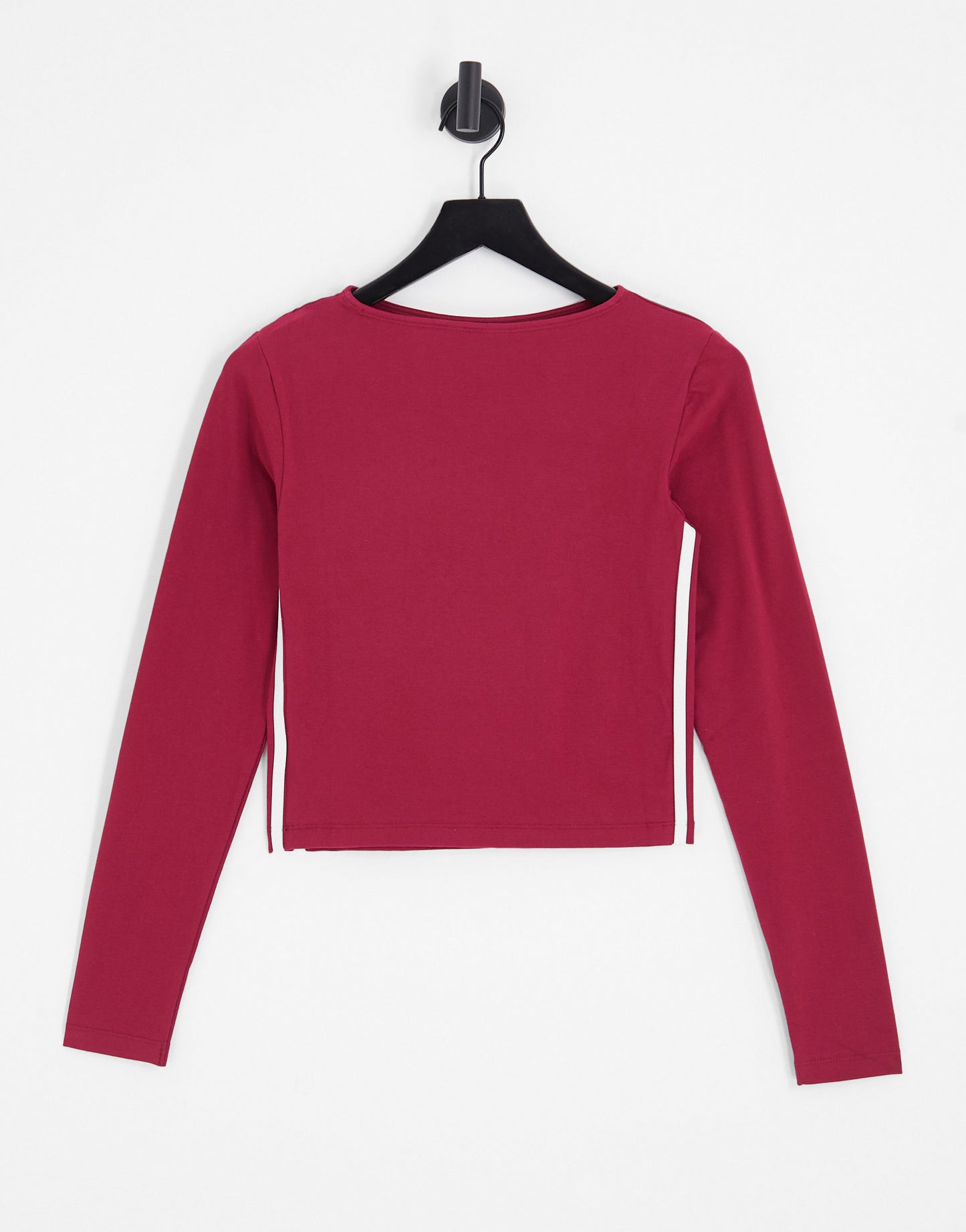 adidas Originals 'centre stage' cut out crop top in maroon