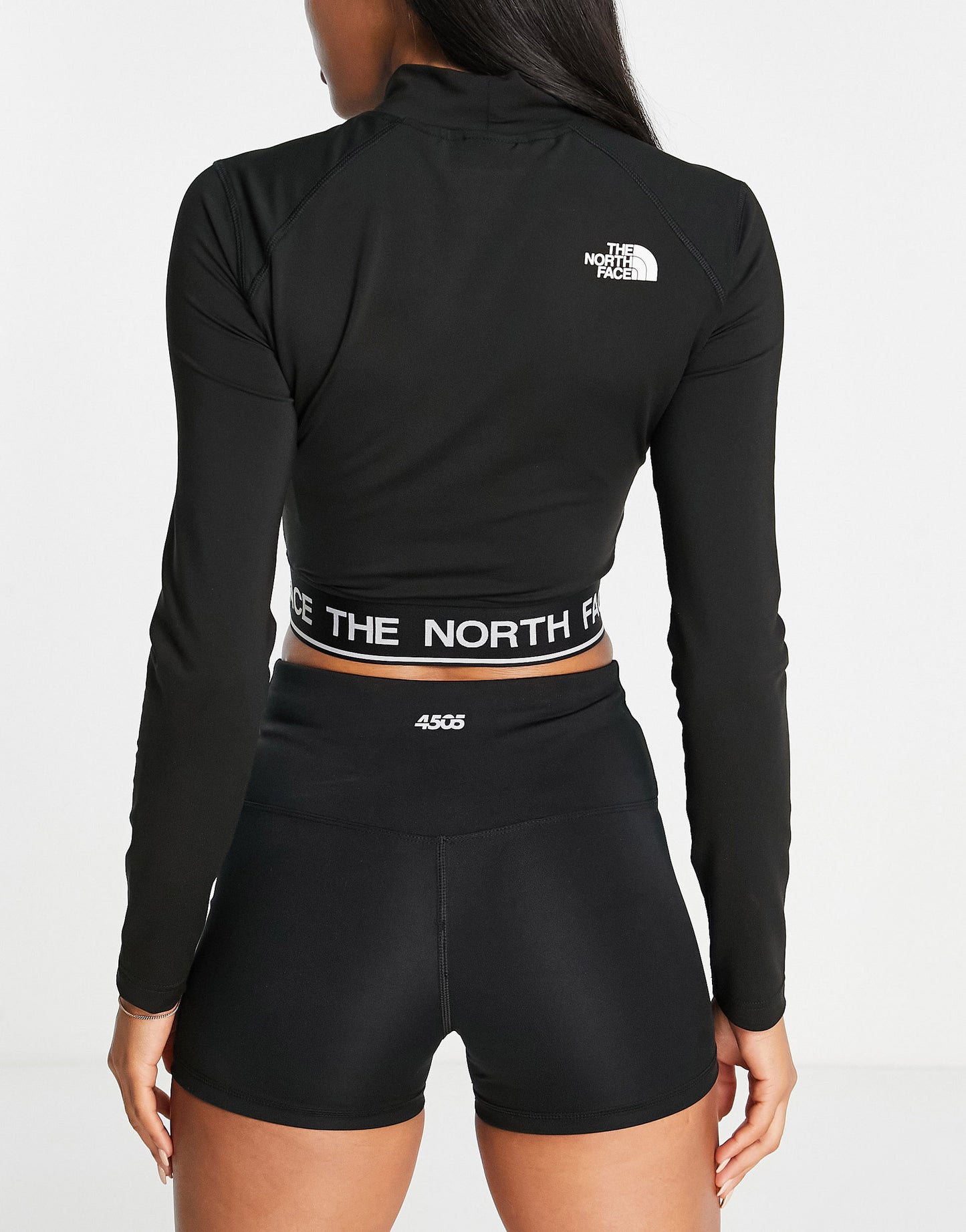 The North Face Training Flex cropped 1/4 zip tech long sleeve in black