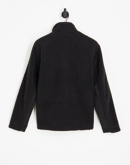 ONLY & SONS borg jacket with oversized pockets in black