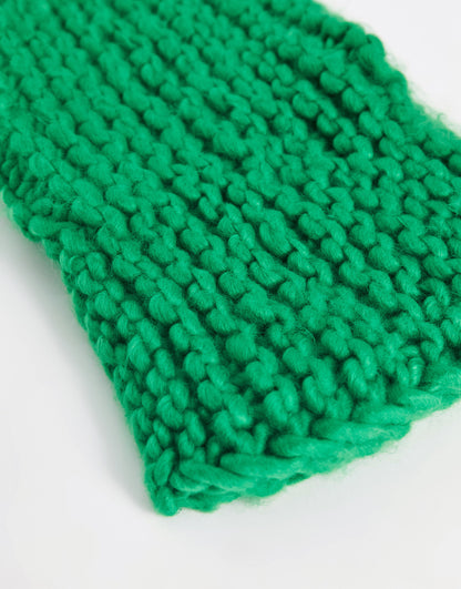 COLLUSION Unisex chunky crochet knit balaclava in green