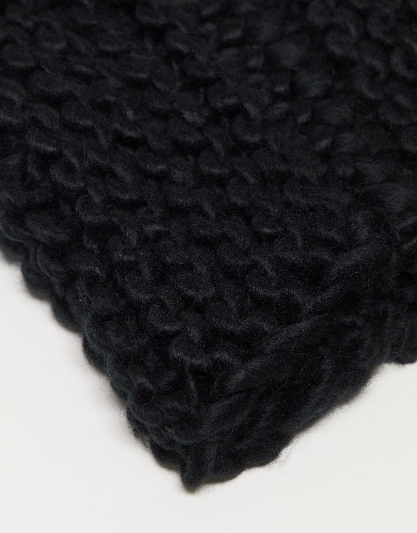 COLLUSION chunky crochet textured knit balaclava in black