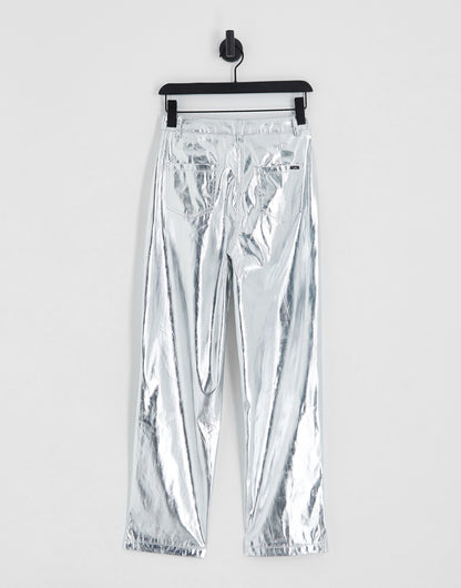 Amy Lynn lupe trousers in metallic silver