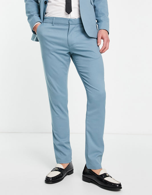 New Look skinny suit trousers in turquoise