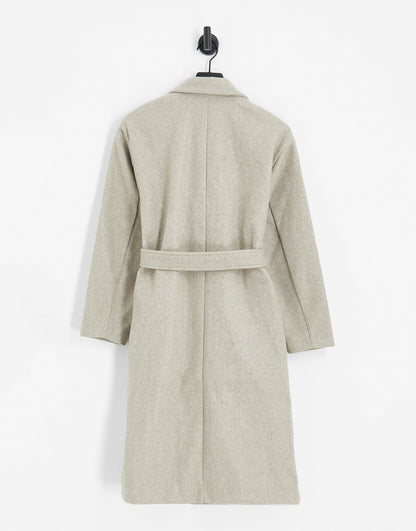 Vero Moda belted wrap coat in beige