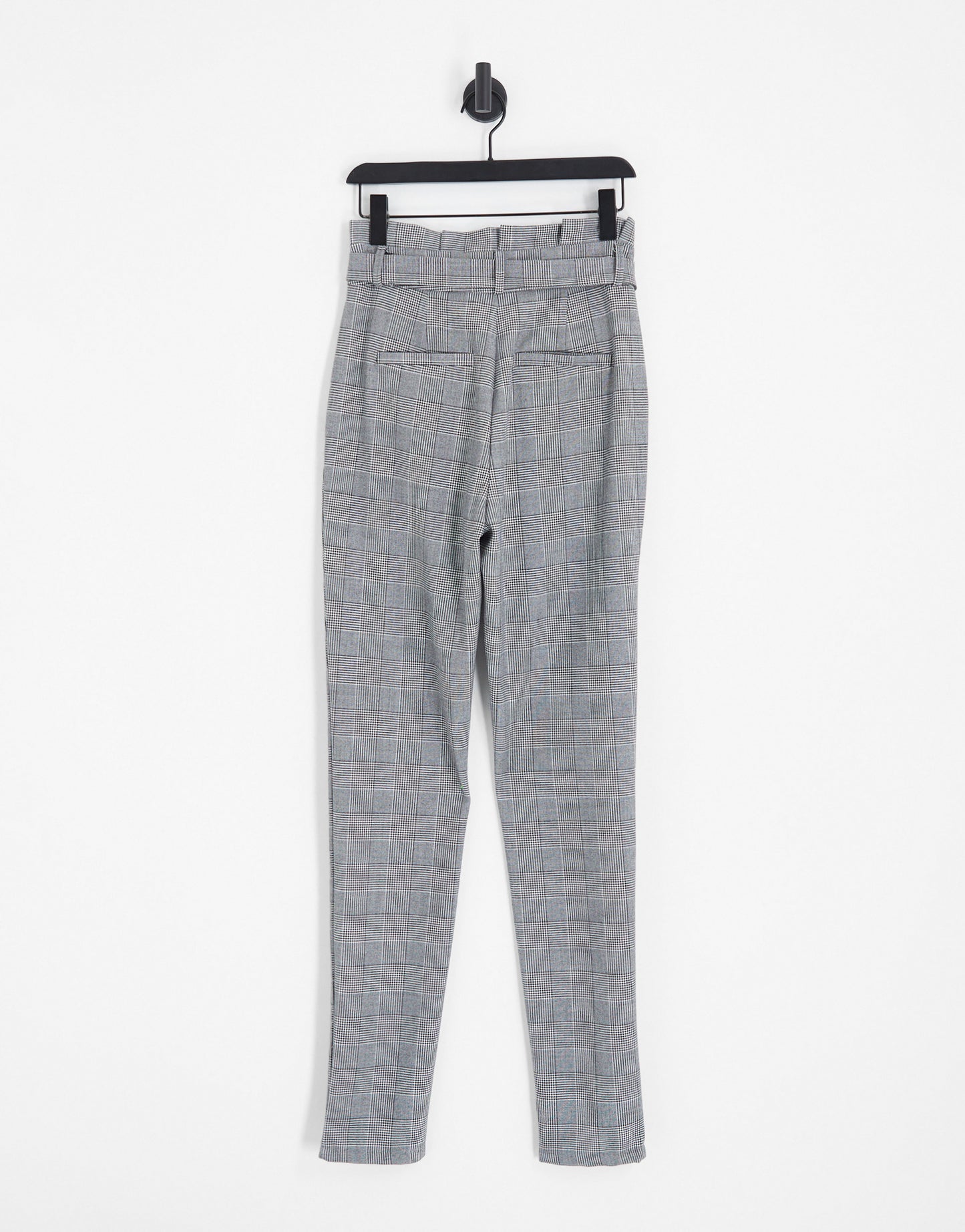 Vero Moda Tall tapered trousers with tie front in grey check