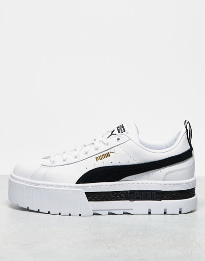 Puma Mayze chunky trainers in white and black - WHITE