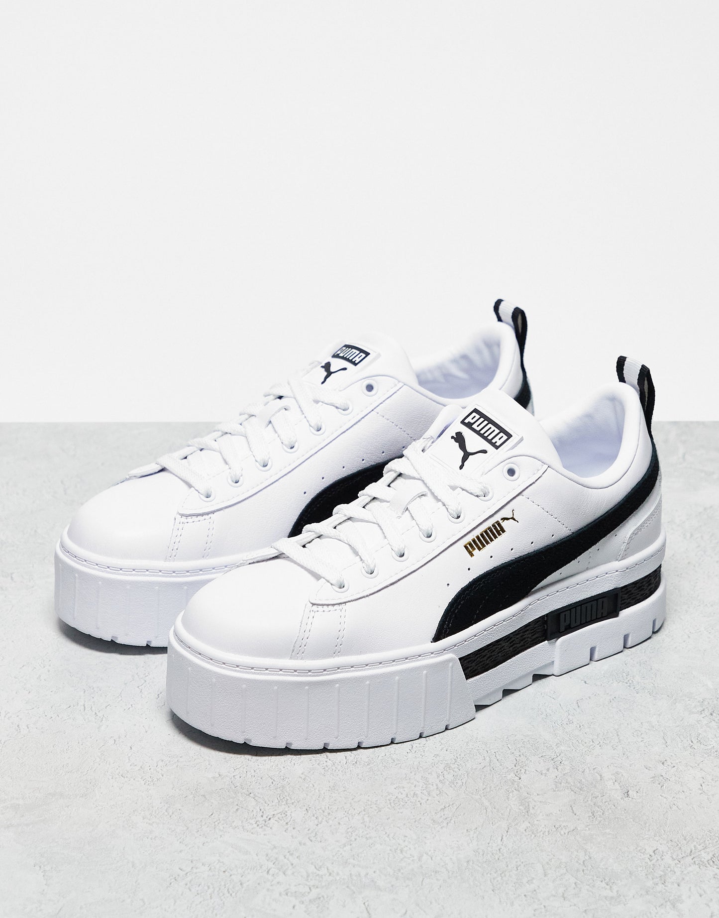 Puma Mayze chunky trainers in white and black - WHITE