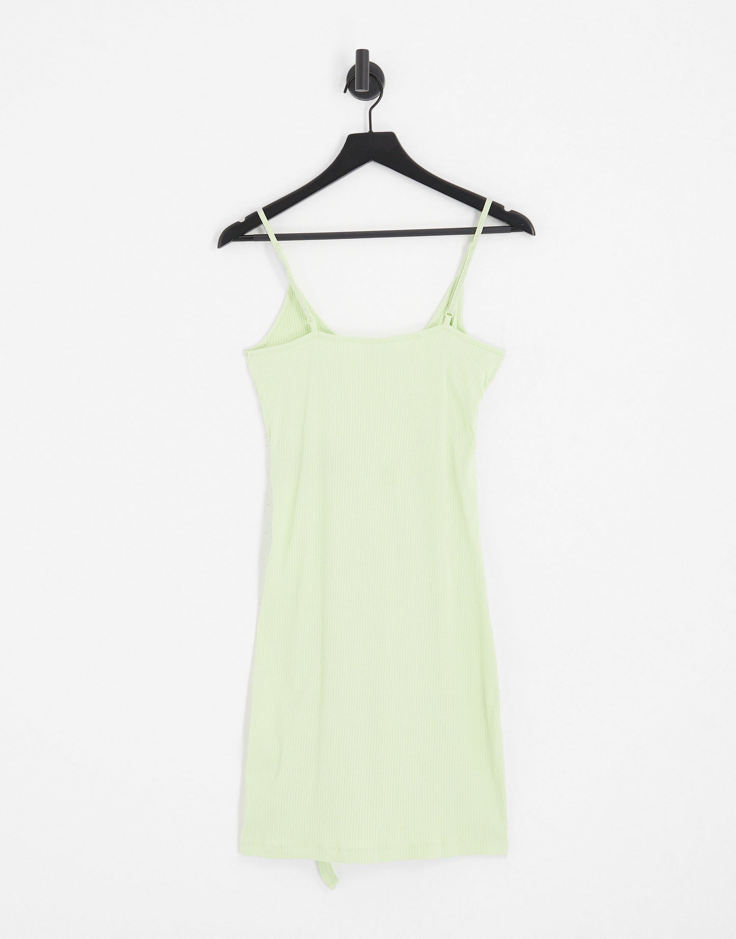 Noisy May mini dress with tie detail in lime green