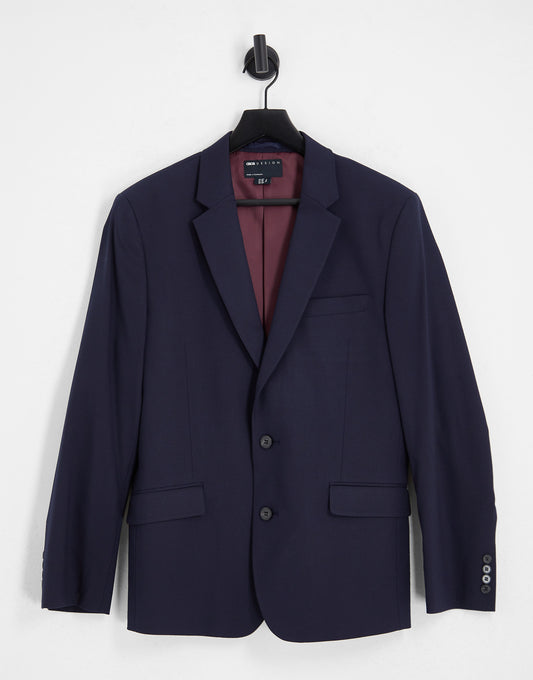 ASOS DESIGN slim suit jacket in navy