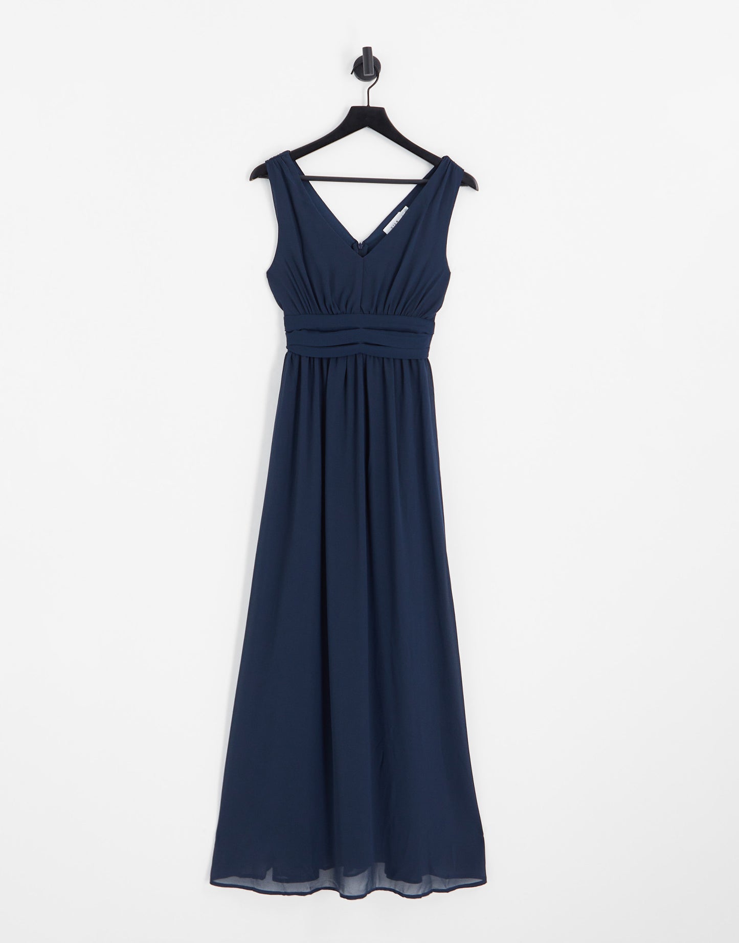 Vila Bridesmaid tie back maxi dress in navy