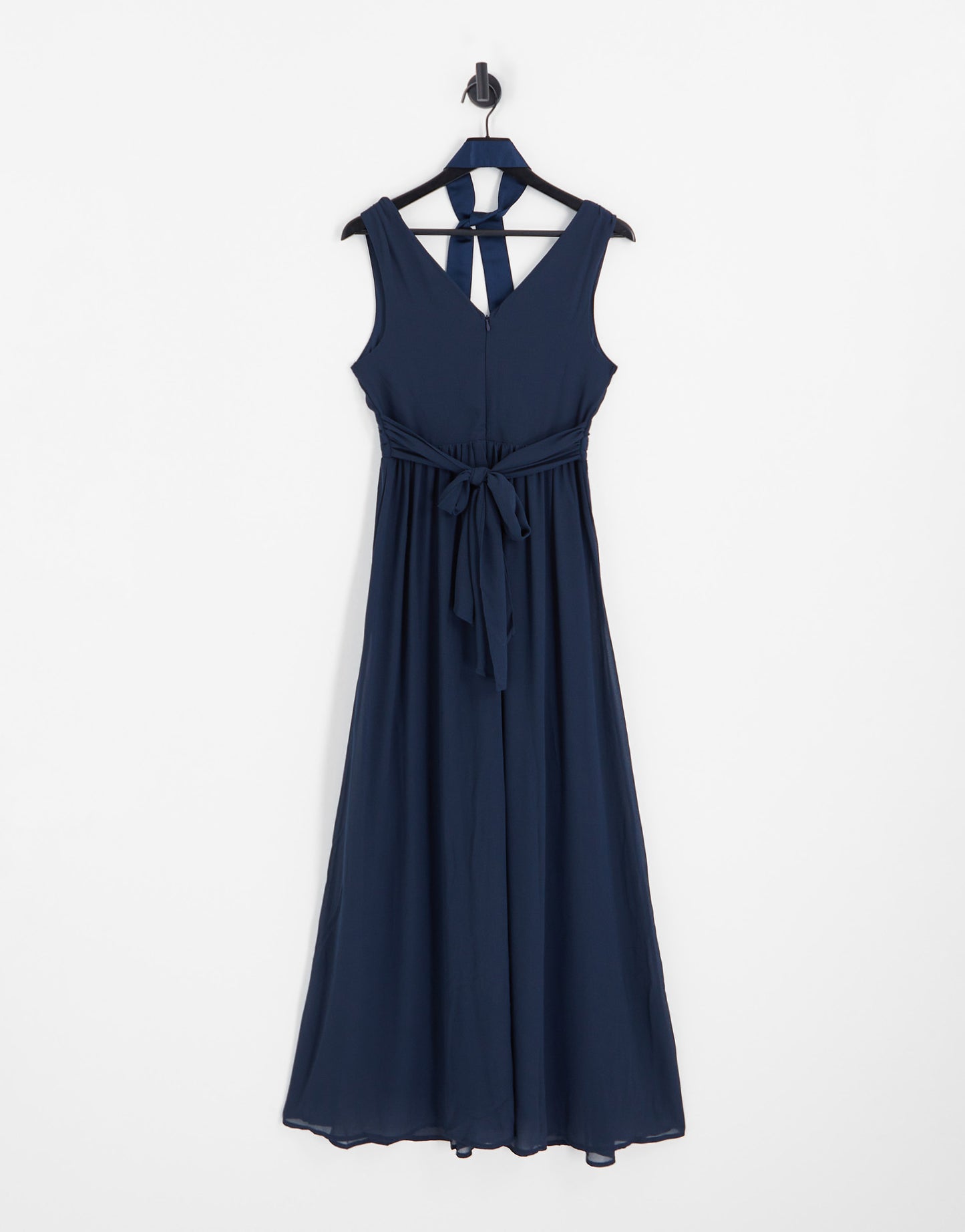 Vila Bridesmaid tie back maxi dress in navy