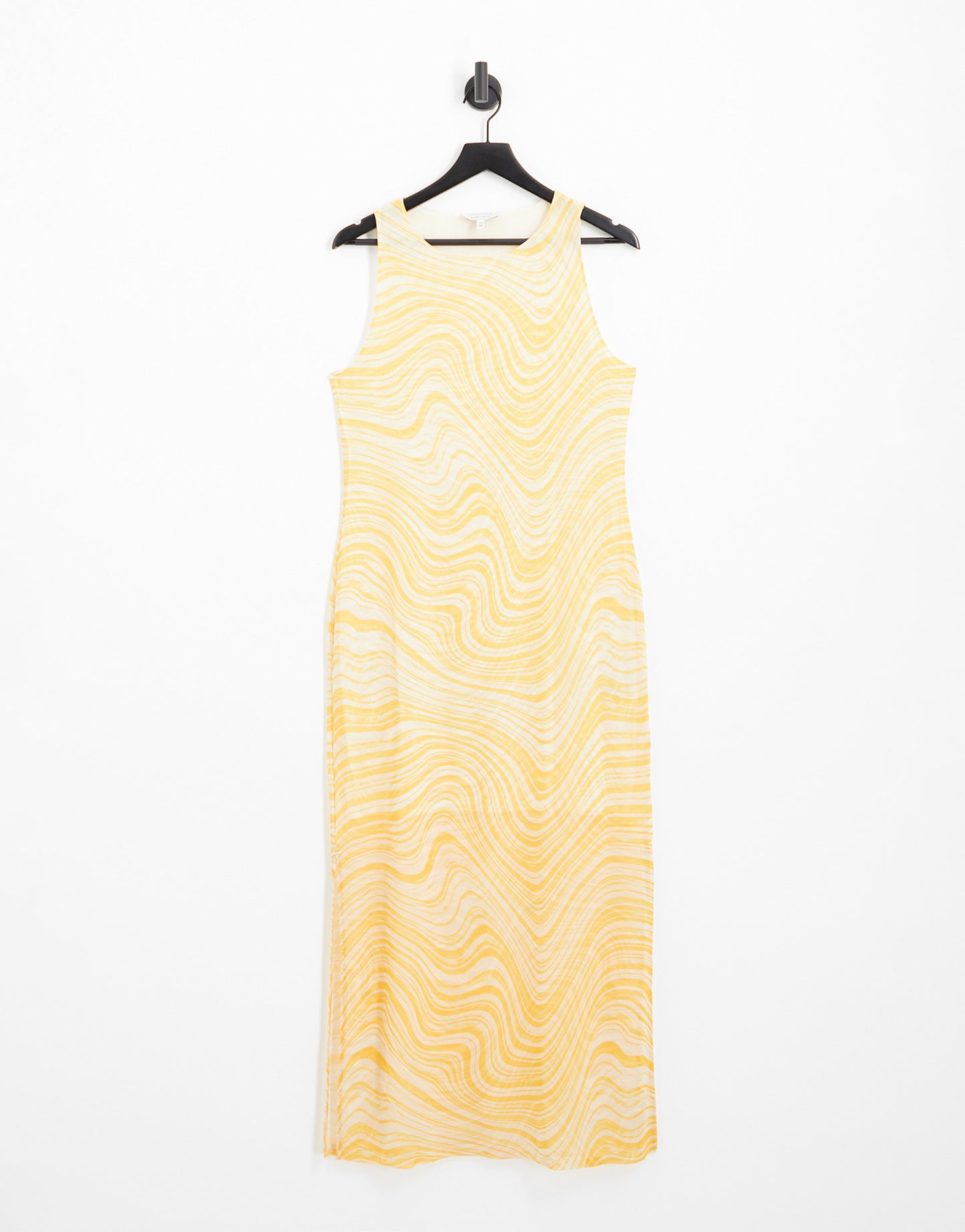 & Other Stories jersey midi dress in yellow marble print