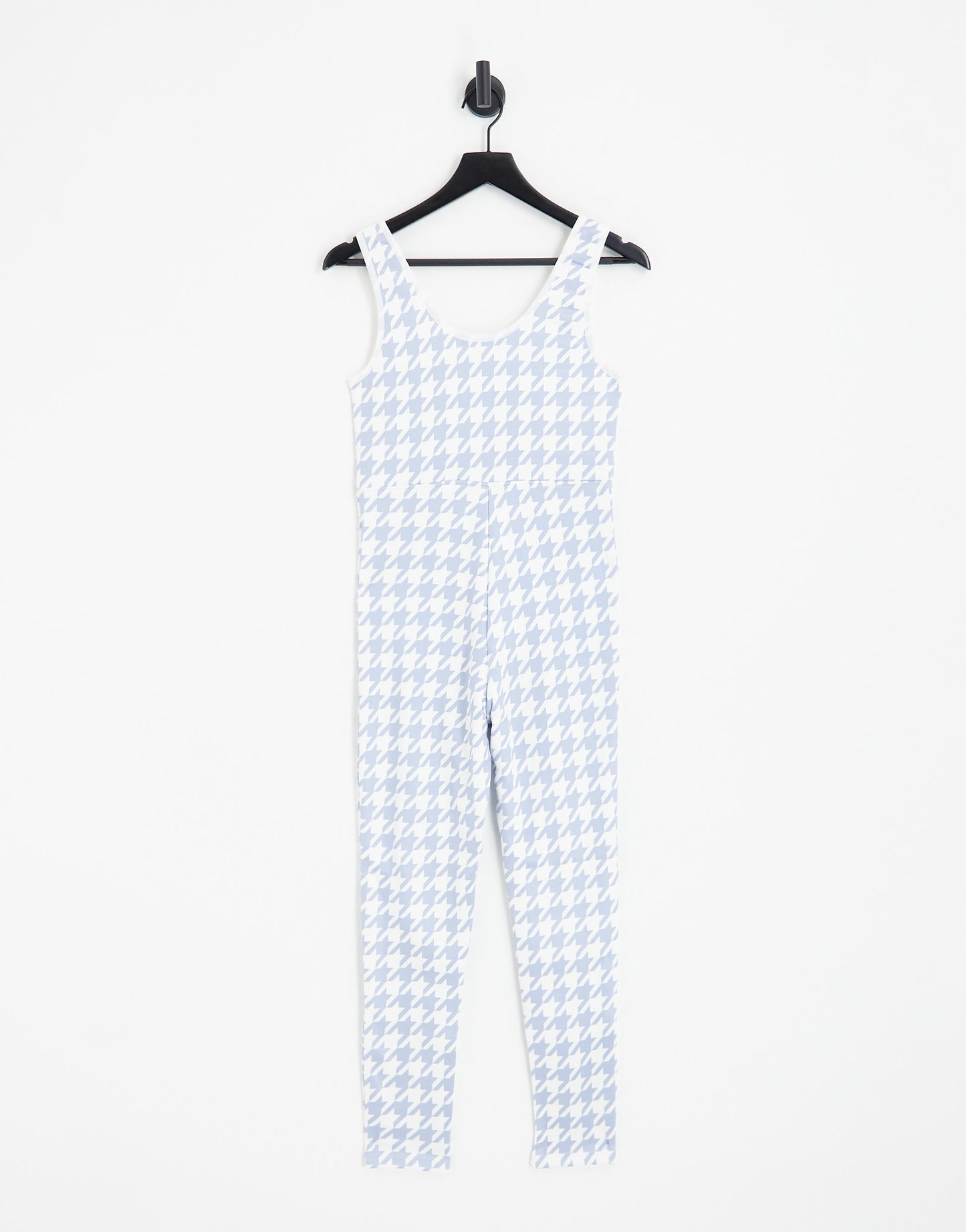 Threadbare ski salopettes in pastel blue houndstooth