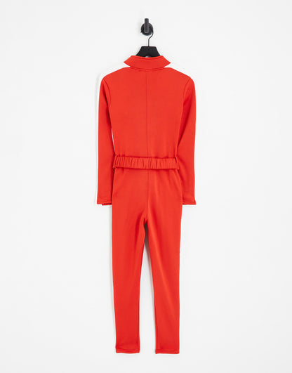 Threadbare Ski belted jumpsuit in red