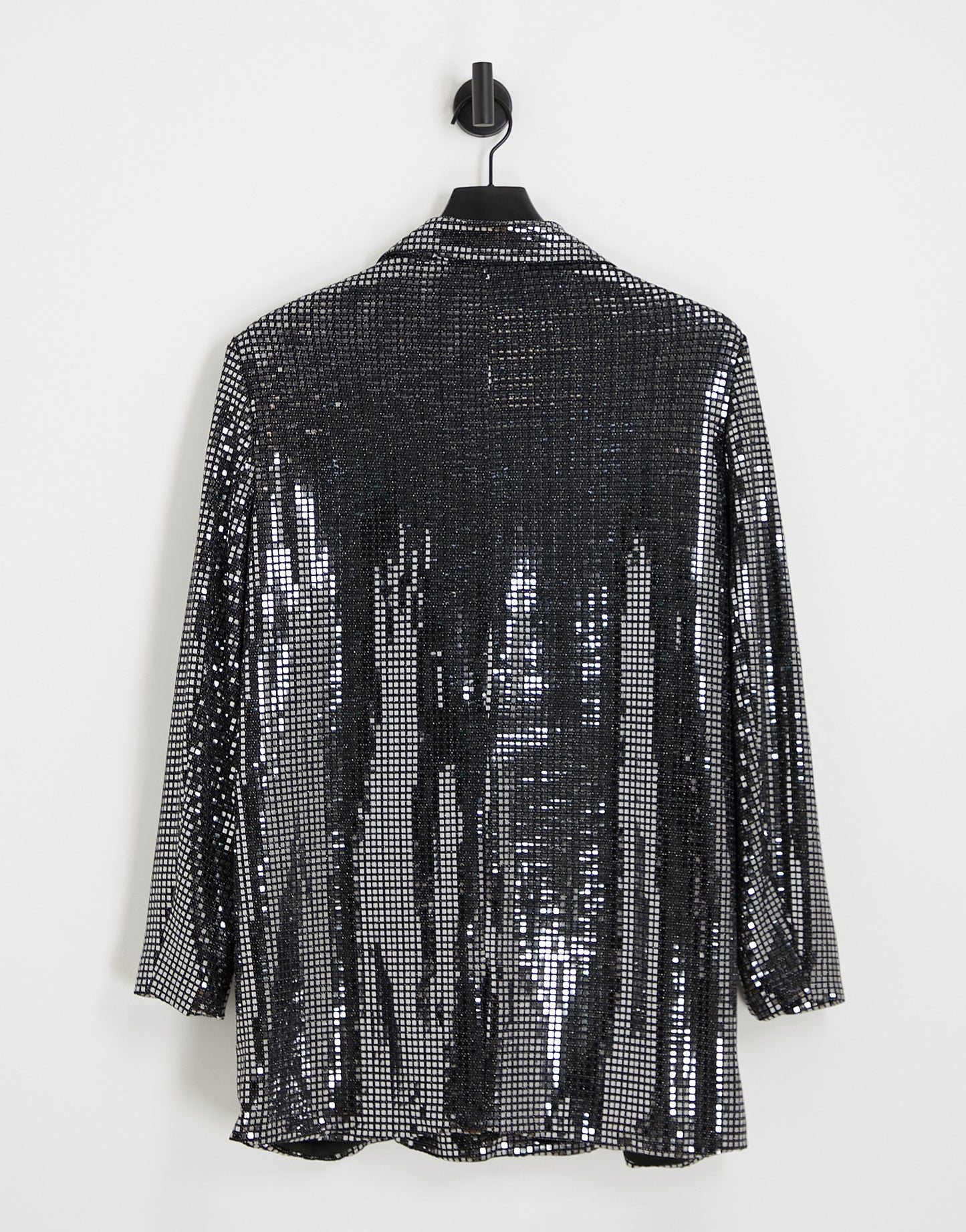 4th & Reckless Tall exclusive sequin tailored blazer co-ord in metallic silver