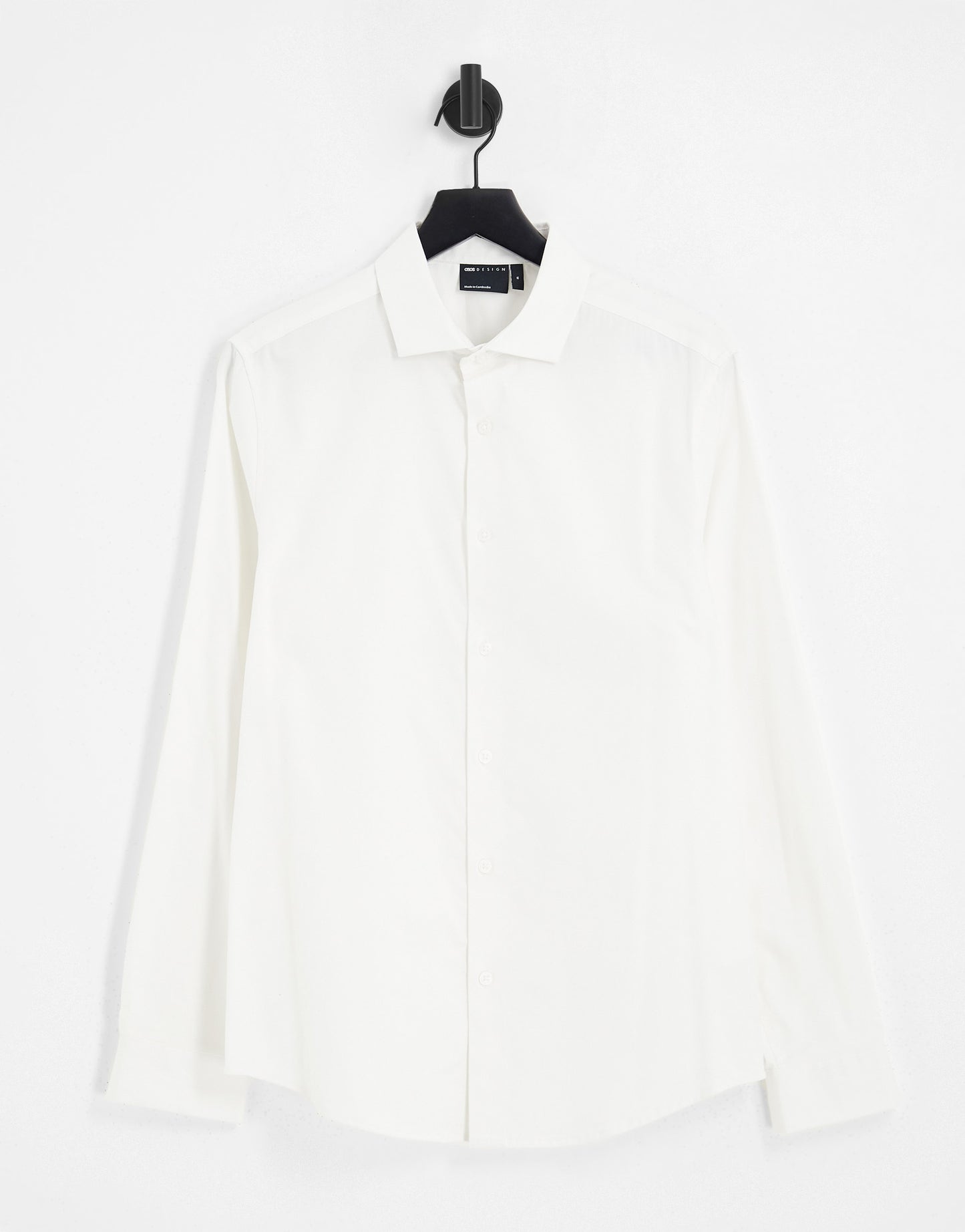 ASOS DESIGN  easy iron regular fit twill shirt with cutaway collar in white