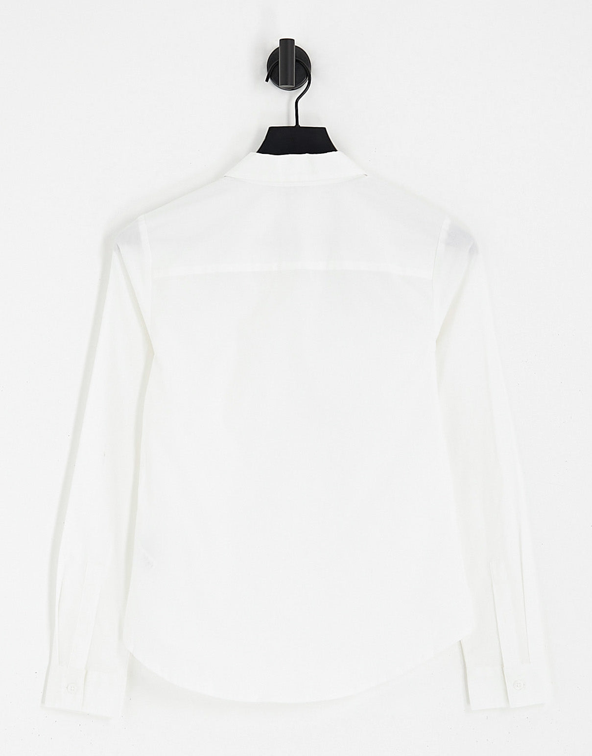 ASOS DESIGN long sleeve fitted shirt in white