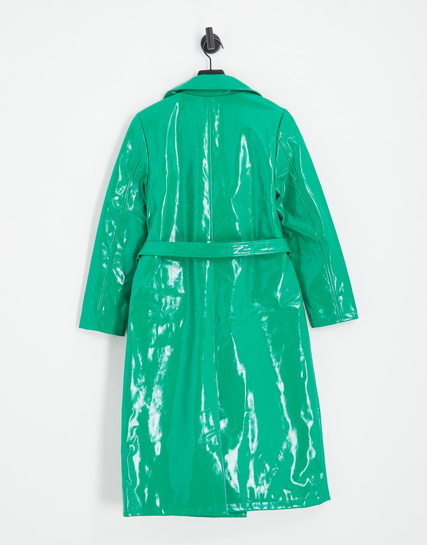 Urban Code longline PU trench coat in bright green