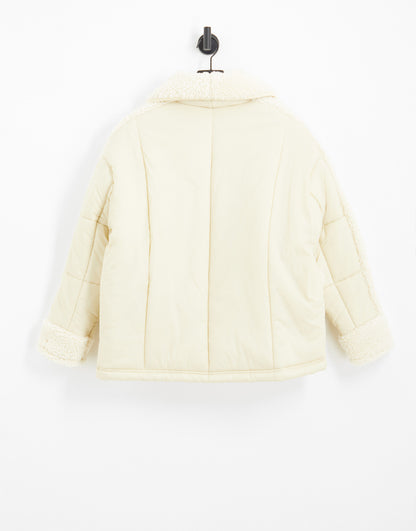 Urban Code borg padded coat in cream