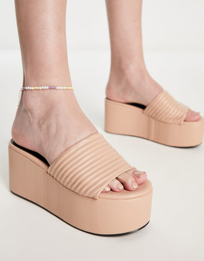 Simmi London saanvi flatform sandals in beige