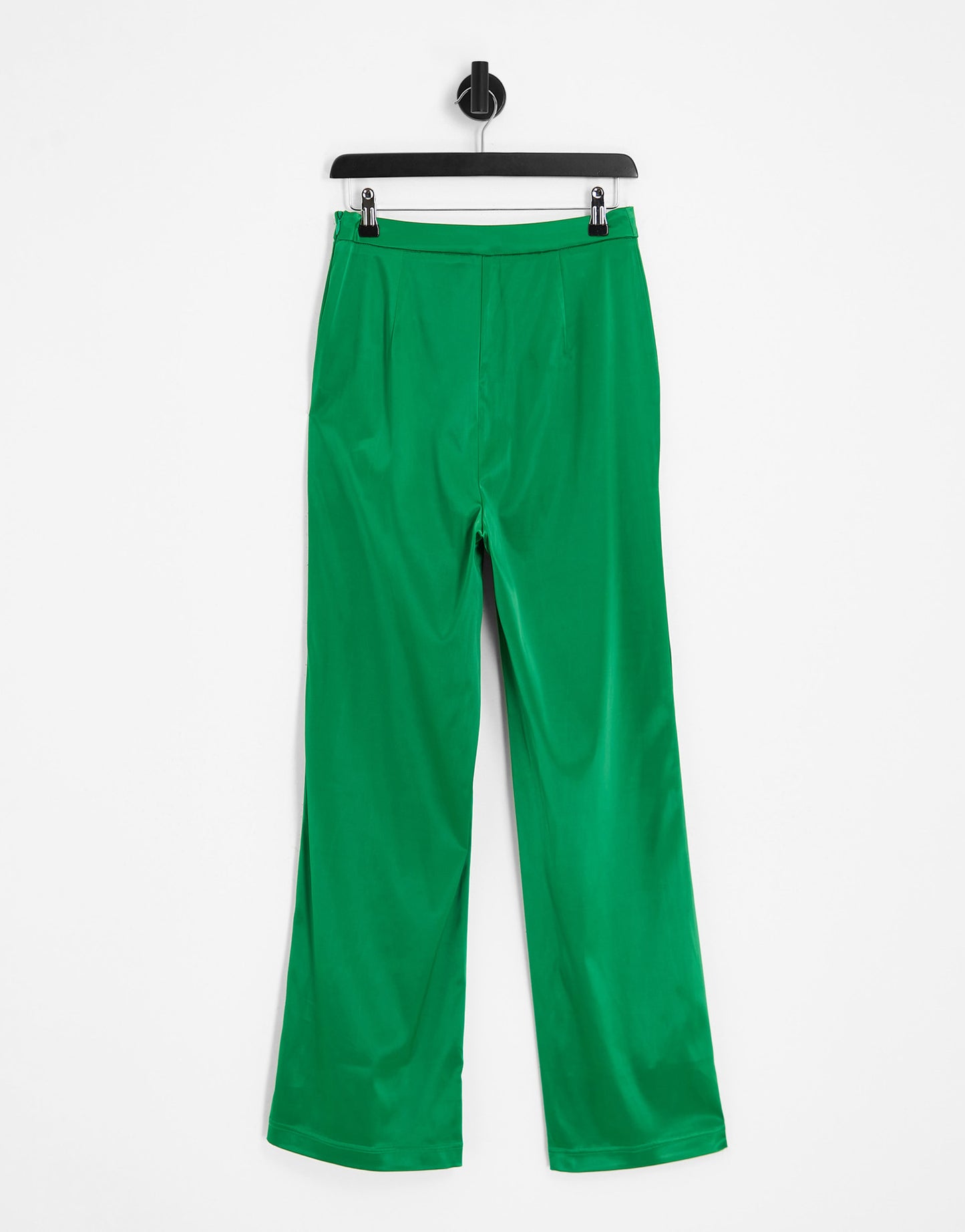 The Frolic notch detail satin trouser co-ord in jade green