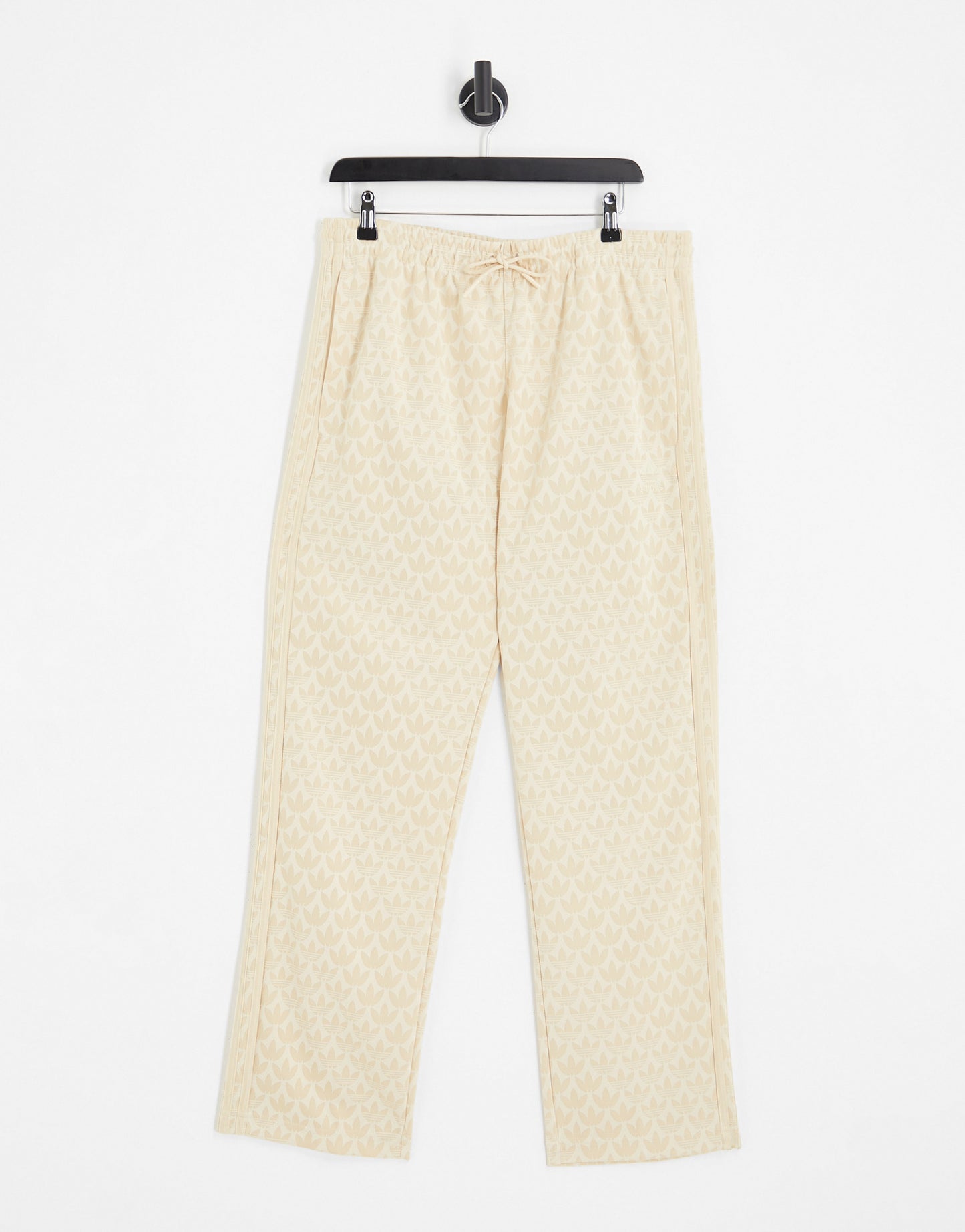 adidas Originas Trefoil monogram trackpants in neutral