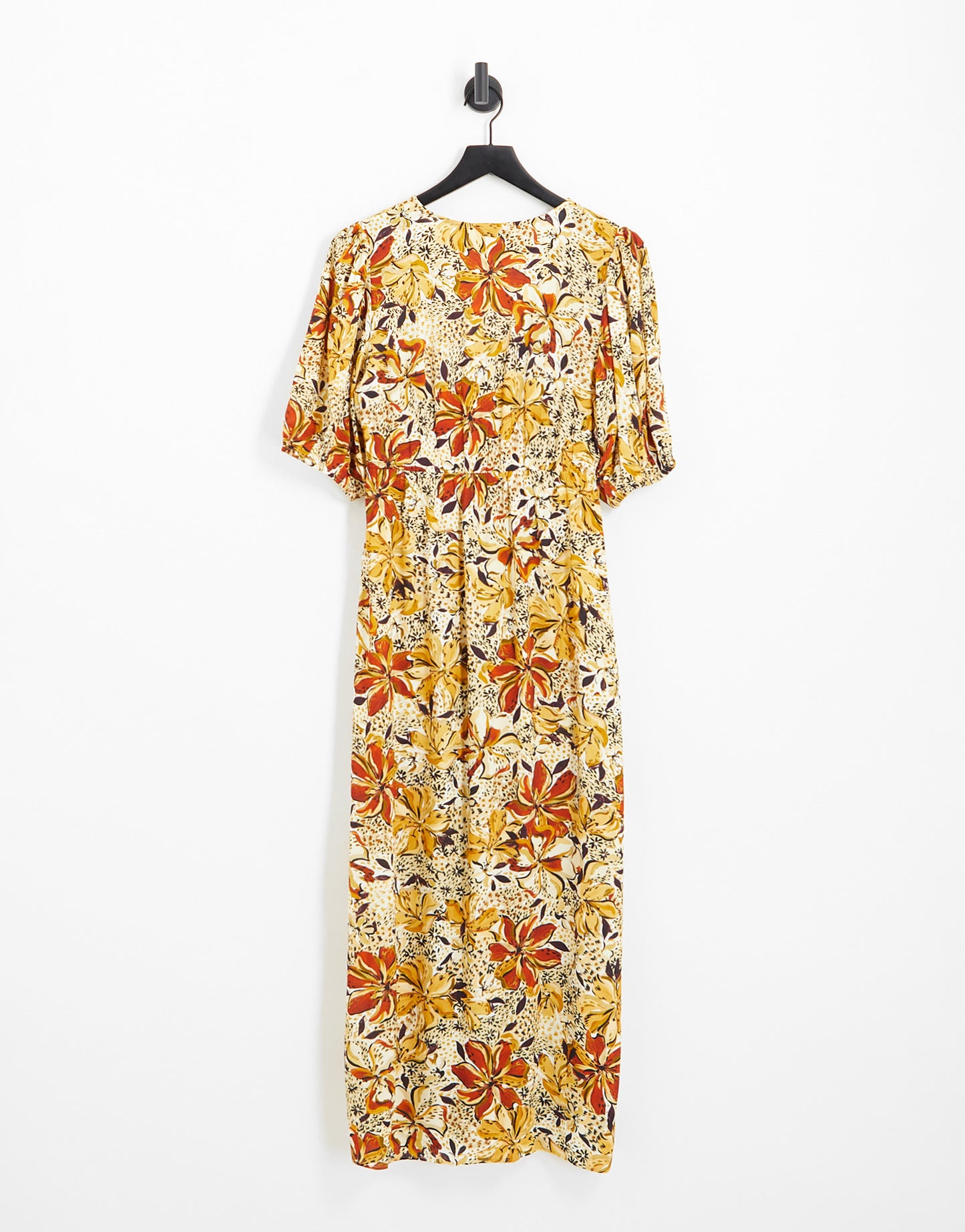 & Other Stories midi dress with puff sleeves in autumnal floral