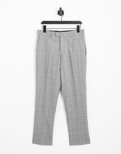 French Connection wedding suit trousers in grey check