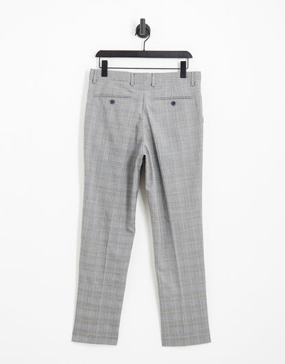 French Connection wedding suit trousers in grey check