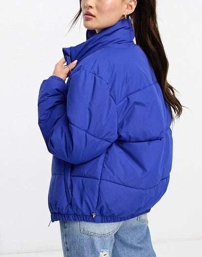 Fila Unisex colour blocked puffer with logo in blue