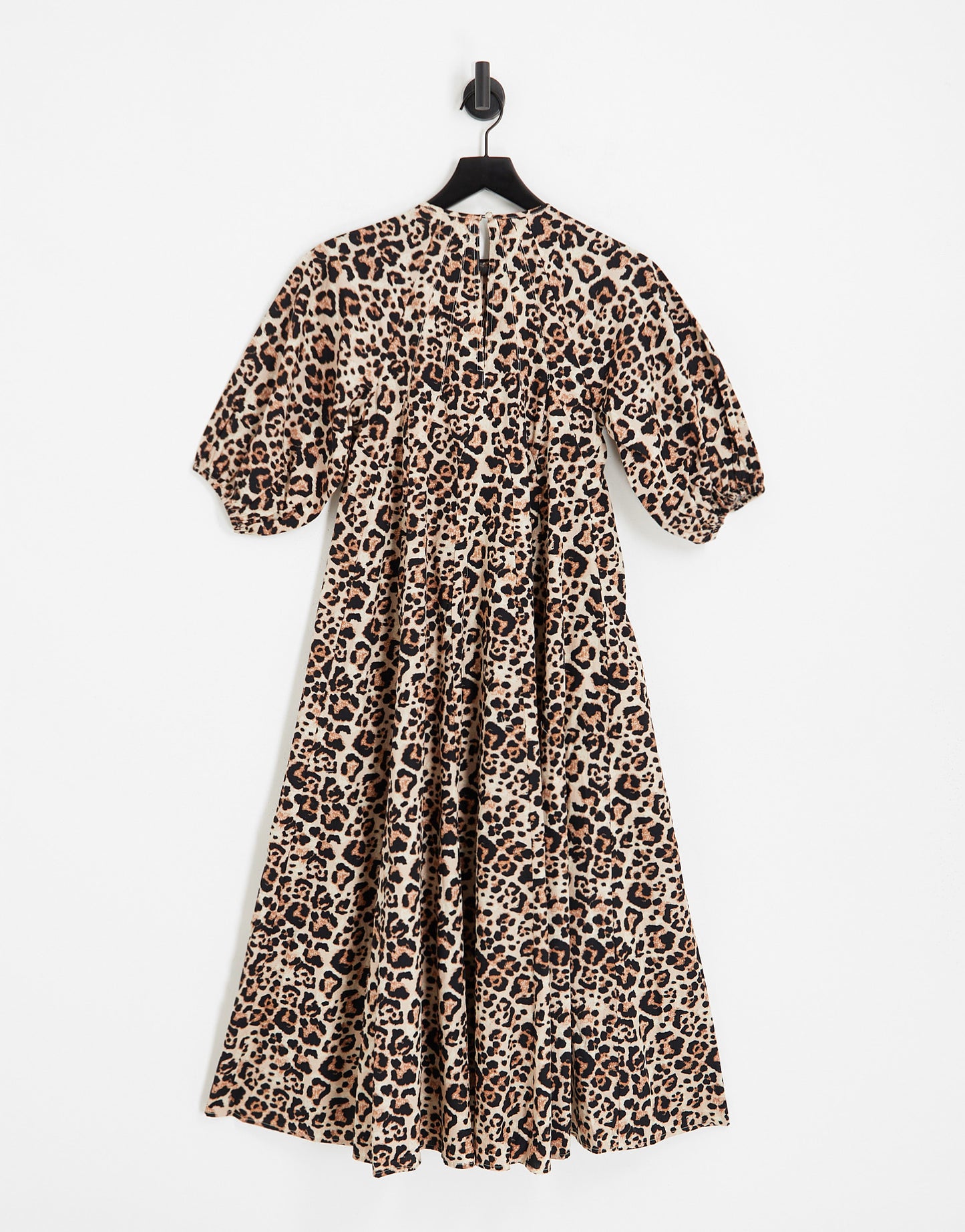 ASOS DESIGN cotton trapeze midi dress in animal print