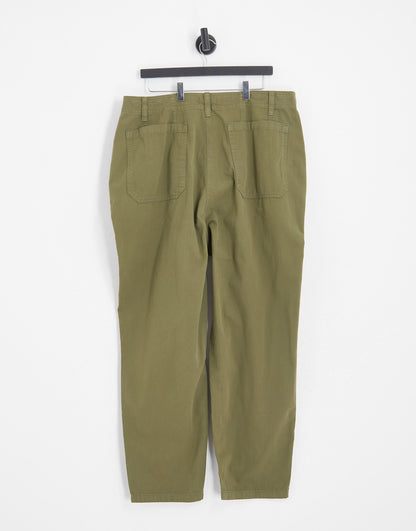 Topshop Curve high waist peg trouser in khaki