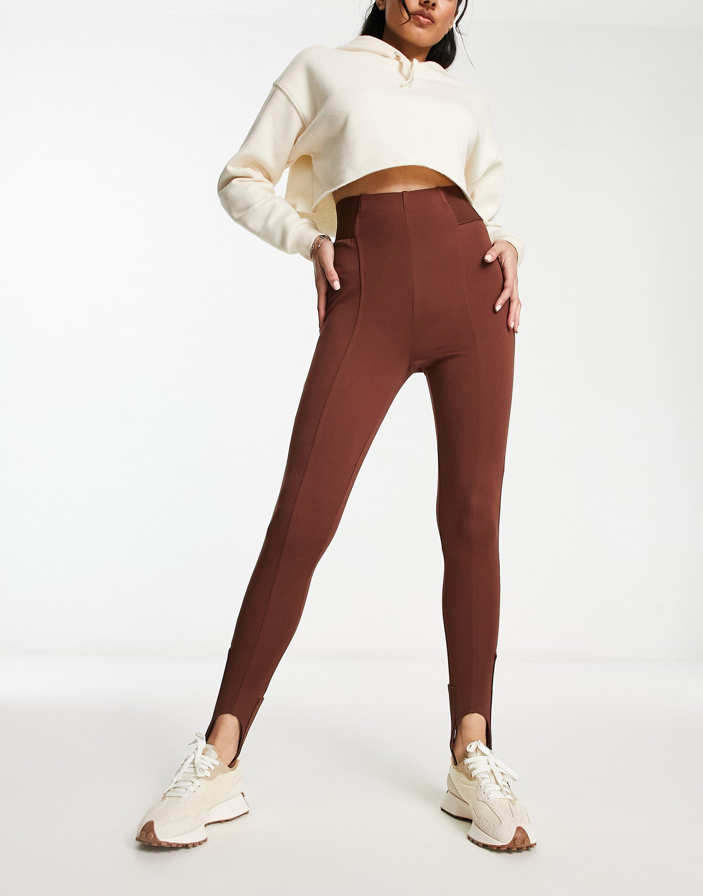 Night Addict nastine stirrup leggings in brown