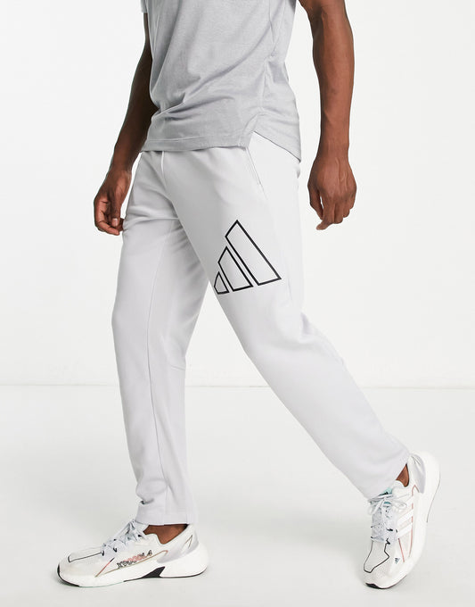 adidas Training Train Icons 3 bar logo joggers in grey