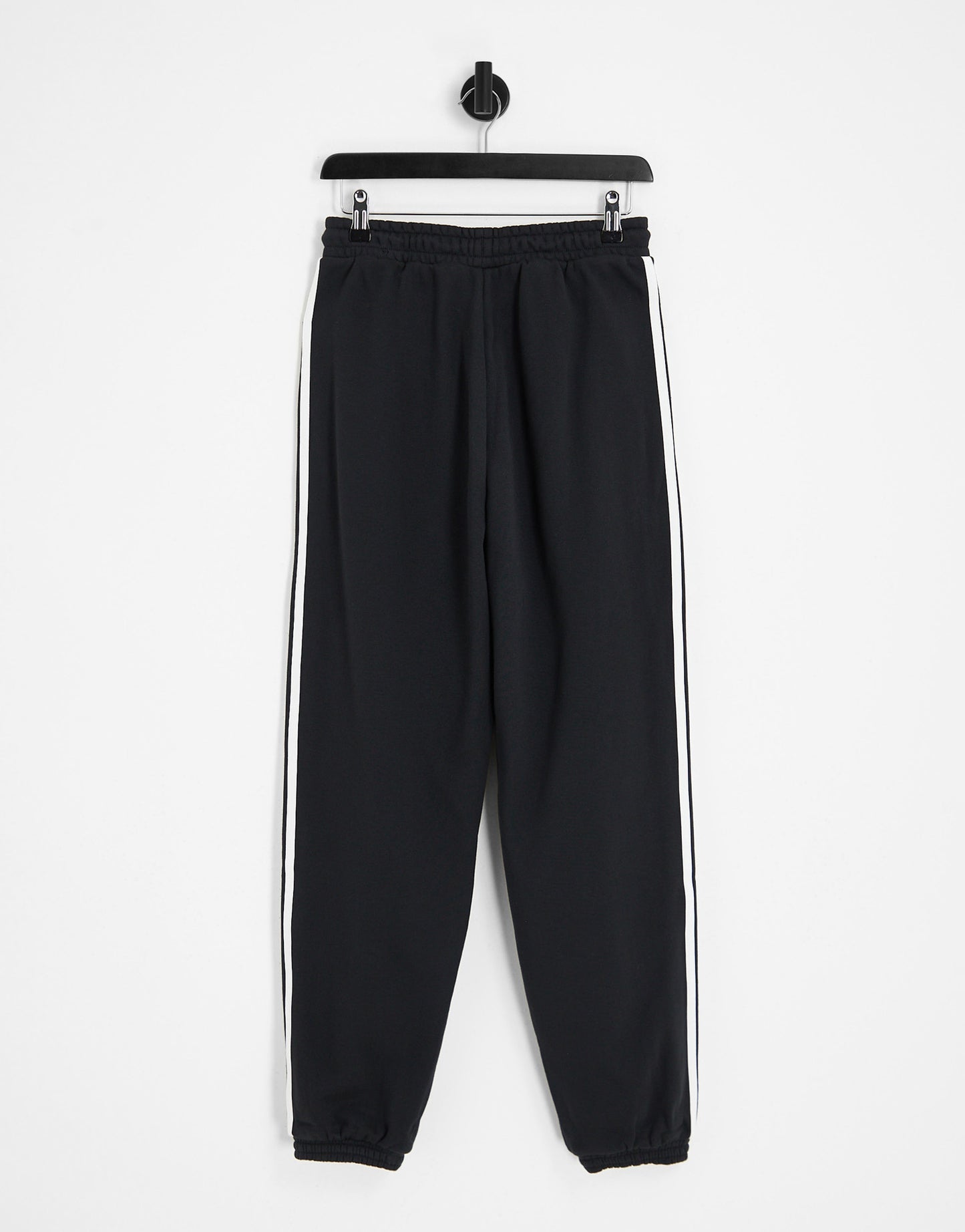 adidas Originals adicolor three stripe cuffed joggers in black