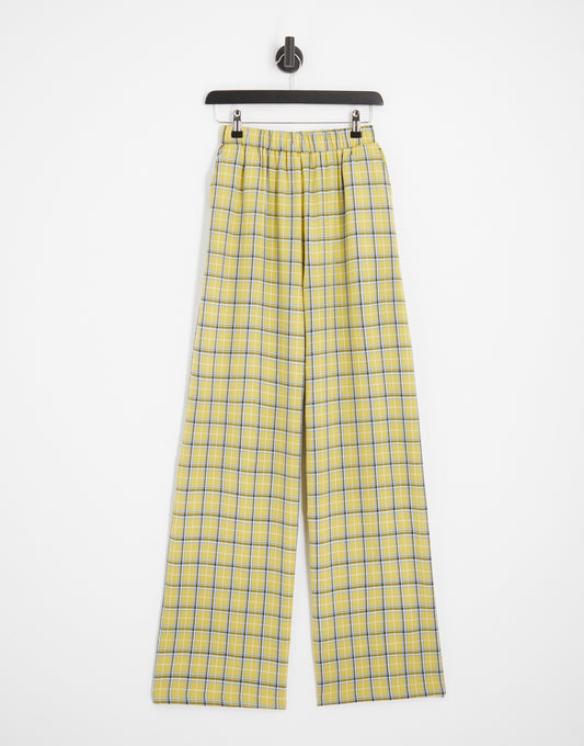 Heartbreak wide leg trousers in yellow check