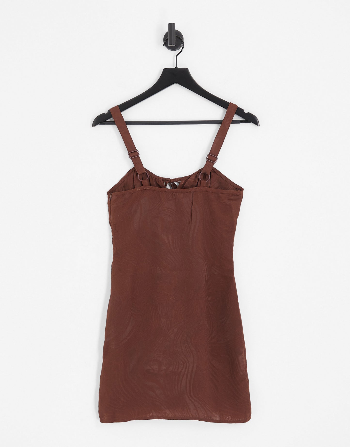 Heartbreak satin jacquard cami mini dress in chocolate brown