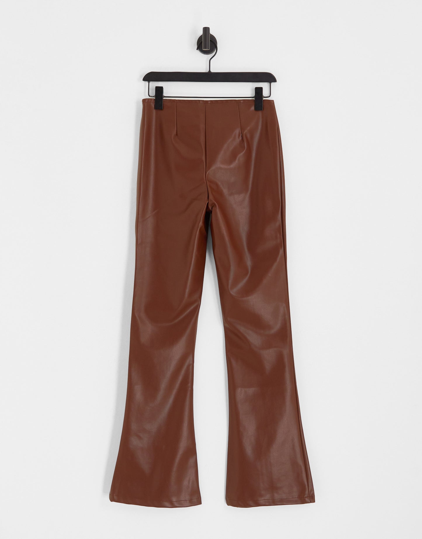 Heartbreak faux leather wide leg trousers co-ord in chocolate brown