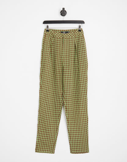 Heartbreak tailored trousers co-ord in green check