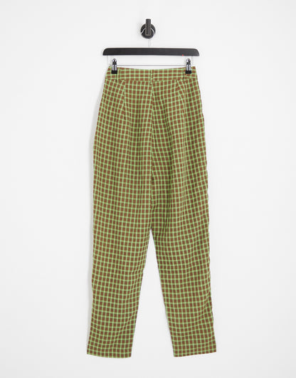 Heartbreak tailored trousers co-ord in green check