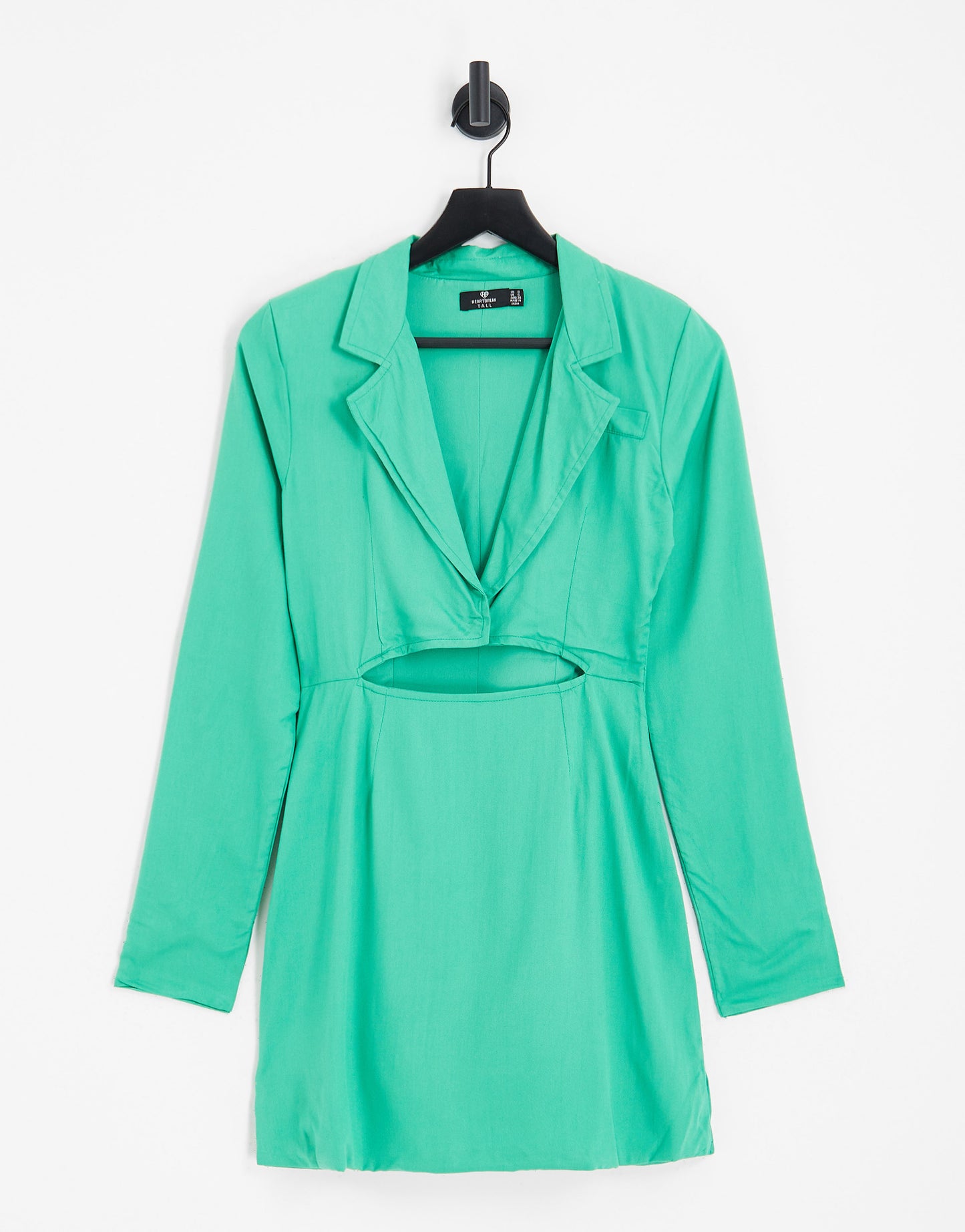 Heartbreak Tall mini blazer dress with cut out in green