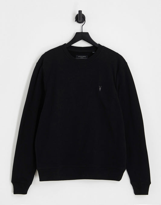 AllSaints Raven crew sweatshirt in black