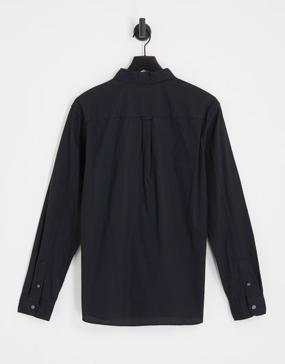 AllSaints Hawthorne stretch fit shirt in black