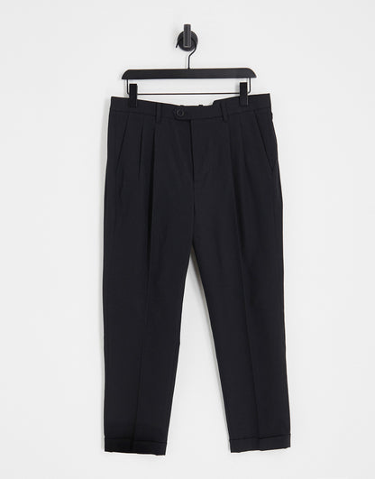 AllSaints Tallis cropped slim trouser in black