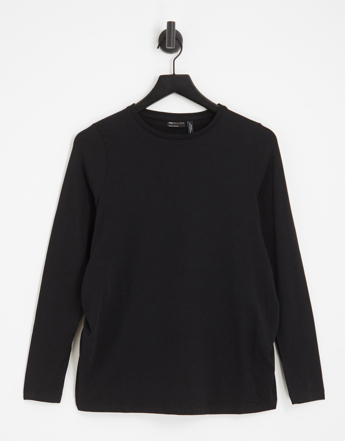 ASOS DESIGN Maternity ultimate slim fit t-shirt with long sleeves in cotton in black