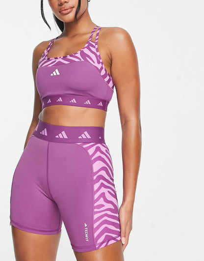 adidas Training Hyperglam legging shorts in purple